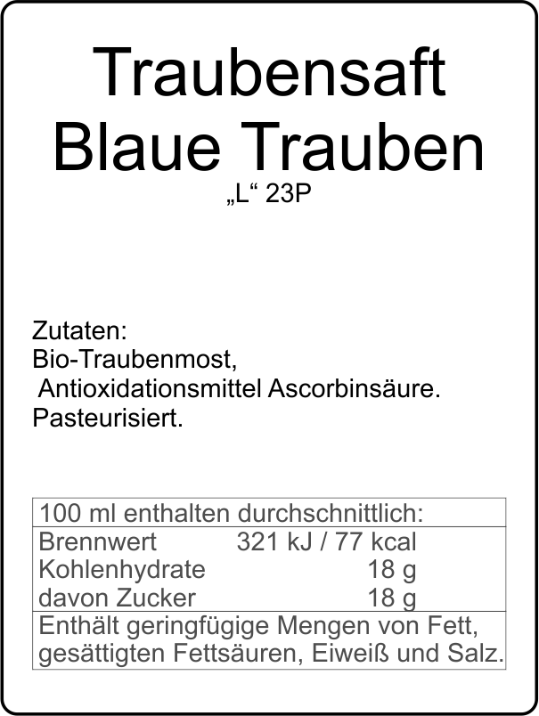 Traubensaft Blaue Trauben alkoholfrei bio & vegan*
