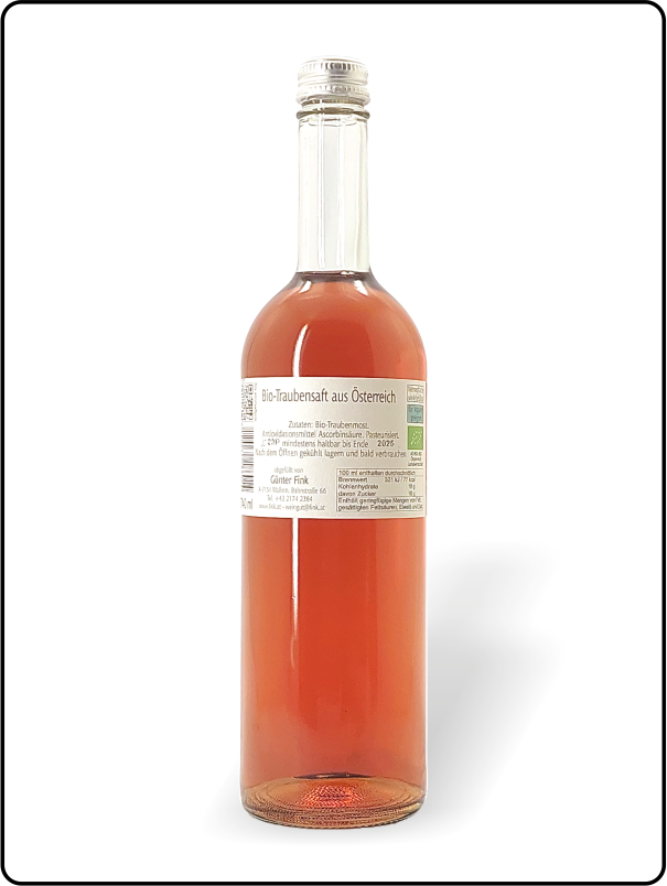 Traubensaft Fink Pink alkoholfrei bio & vegan*