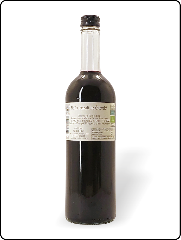 Traubensaft Blaue Trauben alkoholfrei bio & vegan*